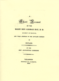A Short Account of the Right Rev George Hay 